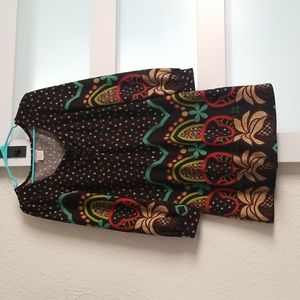 Heartache hippie floral fall winter 70s style polyester dress